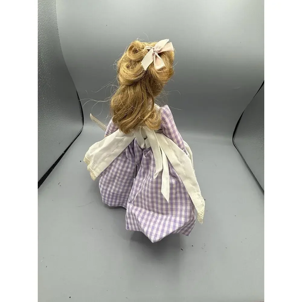 Vintage Madame Alexander Little Women Doll Meg Purple Dress Tagged 10”